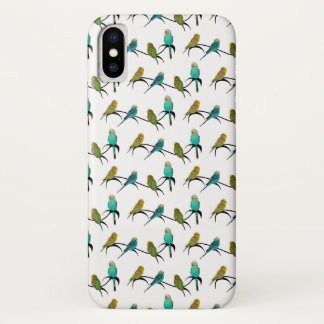 Capa para iPhone X Budgie Frenzy (escolha a cor)