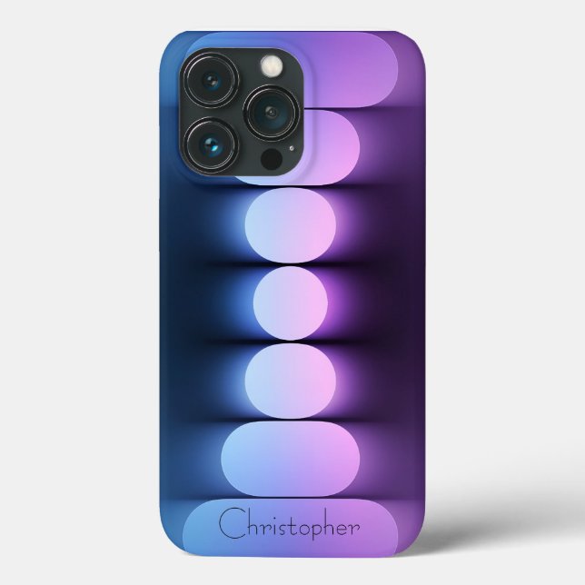 iphone de textura radial azul personalizado 15 (Verso)