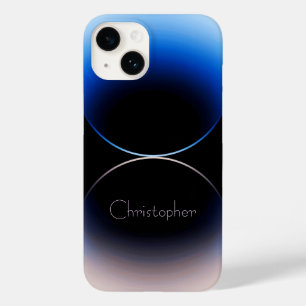 iphone de textura radial azul personalizado 15