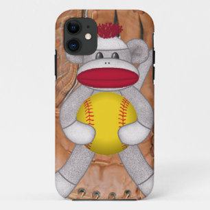 iPhone do macaco da peúga do softball ou capa de