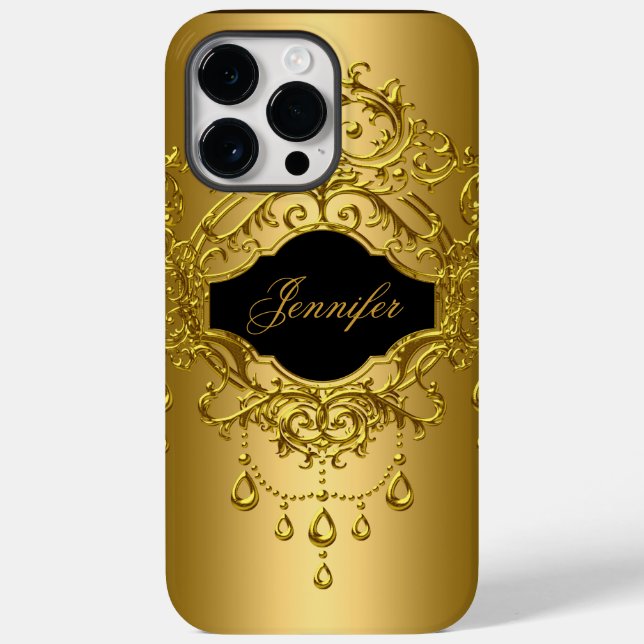 iPhone Elegante Clássico Dourado Preto (Verso)