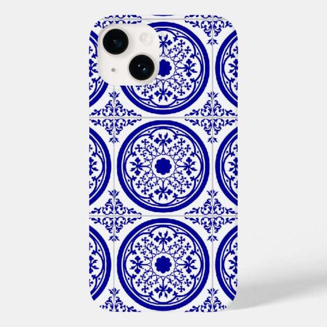 iPhone Falso Azulejo Inspirado em Delft Azul Branc (Verso)