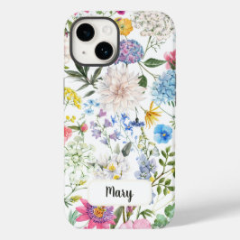 IPHONE FLORAL BRANCO PERSONALIZADO 14