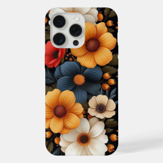 iPhone floral escuro 15 pro max case