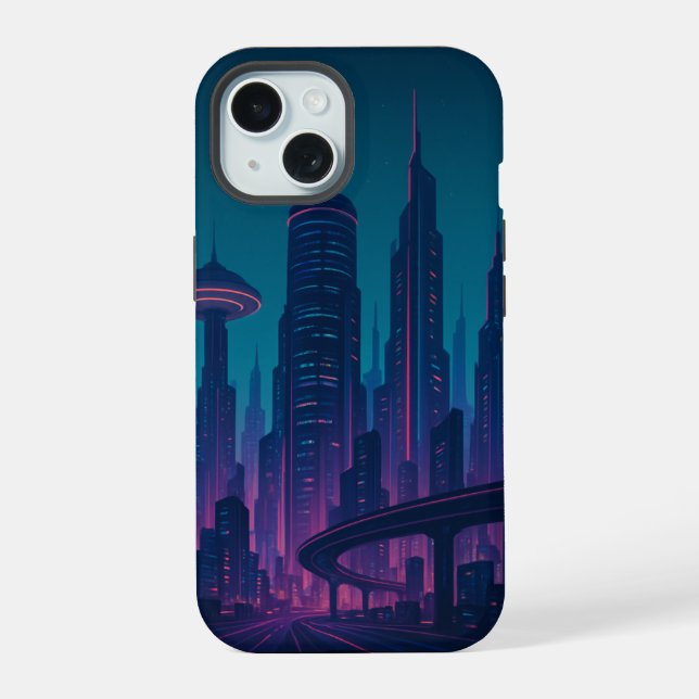 iPhone / iPad caixa Cyber City Glow (Verso)