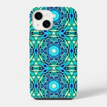 iPhone / iPad com padrão azul e verde