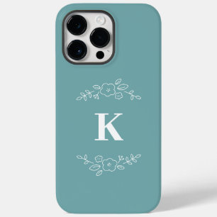 iPhone/iPad de monograma floral branco