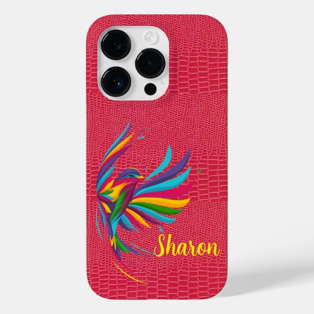 iPhone / iPad de Pele de Réptil Vermelho (Verso)