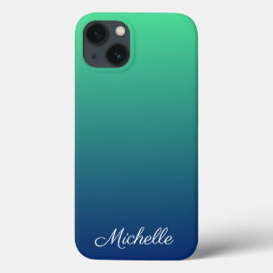 iPhone personalizado verde e azul ombre Case-Mate