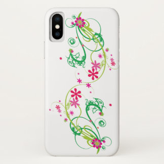 Iphone X mal tem flores de capa de telefone