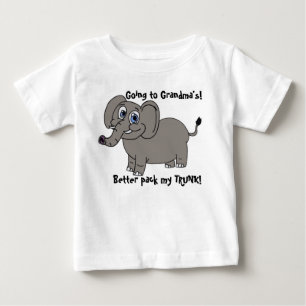 Ir ao t-shirt da criança do elefante da avó