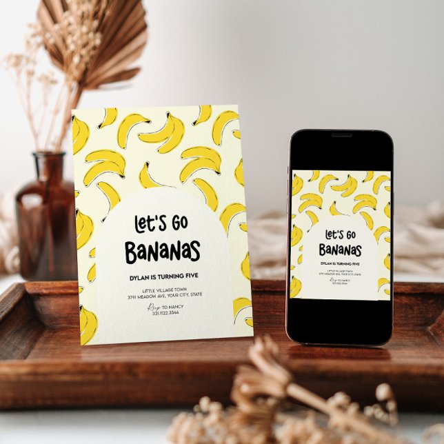 Ir Convite de aniversário Bananas (Criador carregado)