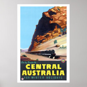 Ir de trem para o Poster vintage da Austrália Cent