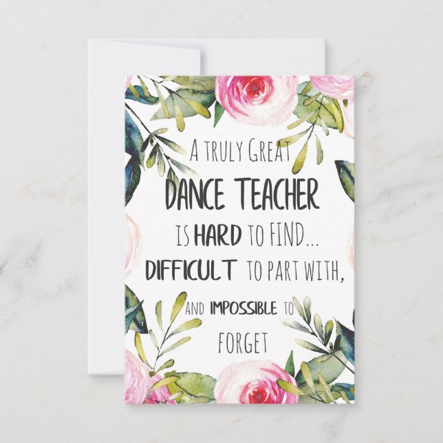 Ir embora presente para professor de dança Obrigad (Frente)