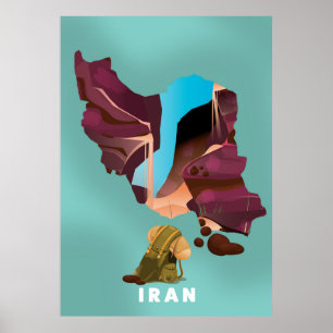 Irã ilustrou o impressão do poster de viagens
