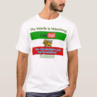 Irã livre: T-shirt social dos meios do