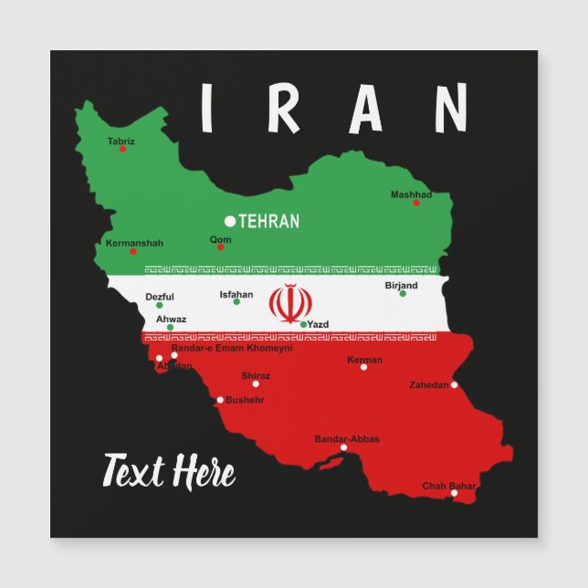 Iran Map with Flag and Emblem (Frente)