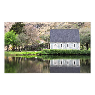 Ireland, igreja, parede de pedra, lago, fotografia