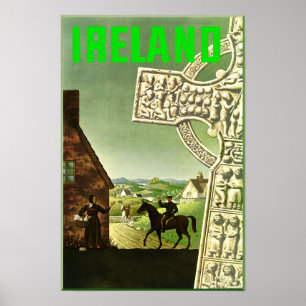 Ireland.  Poster das viagens vintage