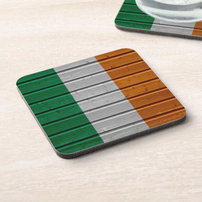 Ireland Prancha de Madeira Textura Porta-Copos (Left Side)