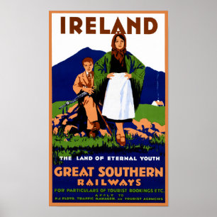 Ireland restaurou o poster das viagens vintage