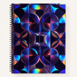 Iridescent Geometric Glow Spiral Notebook - Abstra