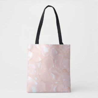 Iridescent Pearl Liquid Marble Aesthetic Tote Bag