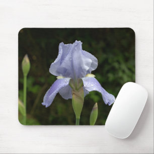 Íris azul com pingos de chuva Mousepad