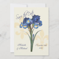 Íris Azul Fleur de Lis Anúncio da Data