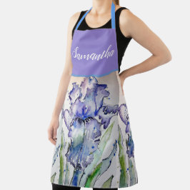 Iris Chique Floral Lavanda Roxo Apron