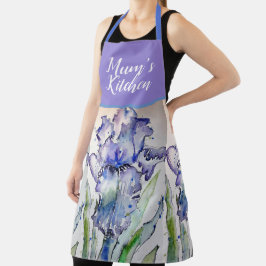 Iris Chique Floral Mãe Lavanda Roxa Apron