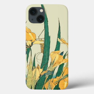 Iris com Gafanhoto de Hokusai Impressão Vintage Ja