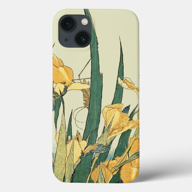 Iris com Gafanhoto de Hokusai Impressão Vintage Ja (Verso)