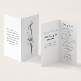 Iris Funeral Order Program Elegante