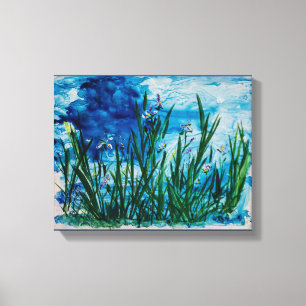 Íris no impressão das canvas da borda da água