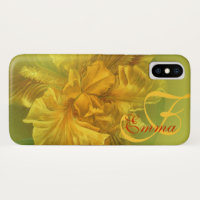 Íris nomeada capas de iphone amarelas florais da