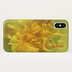 Íris nomeada capas de iphone amarelas florais da
