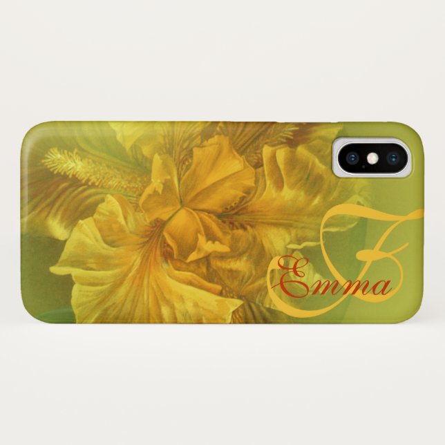 Íris nomeada capas de iphone amarelas florais da (Verso (Horizontal))