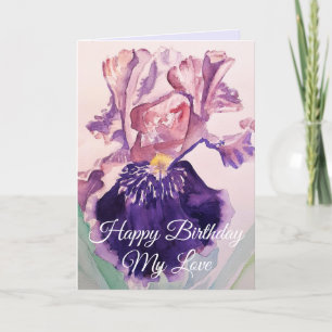 Iris Watercolor Cartões de aniversários de Jardi