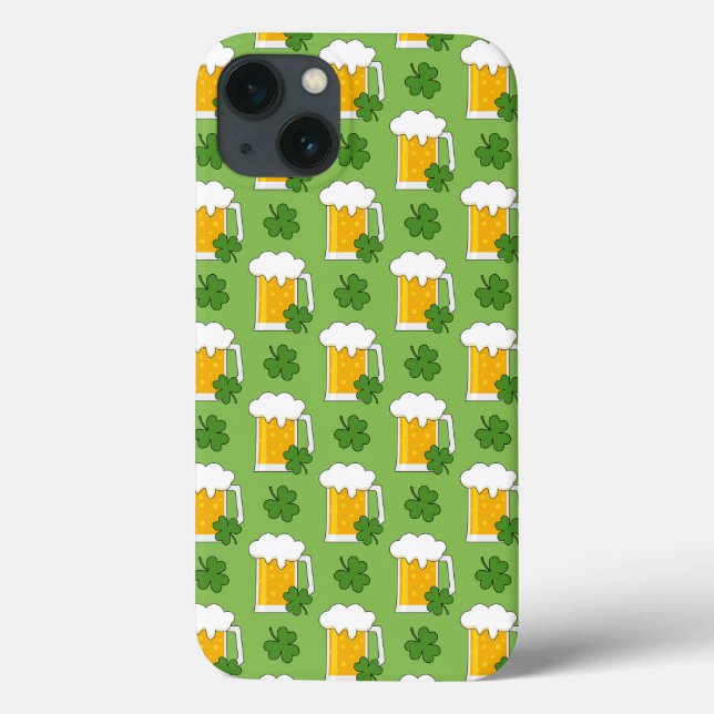 Irish Beer Mug com padrão de trevo Shamrock (Verso)