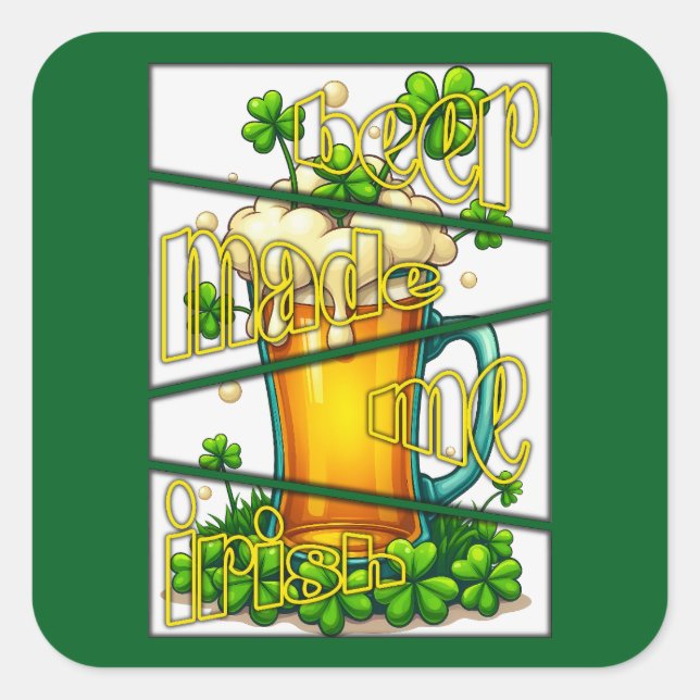 Irish Beer Mug St Patrick’s Day Shirt Autocolante (Frente)