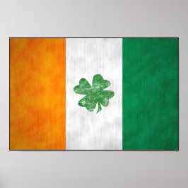 Irish Flag Shamrock Poster