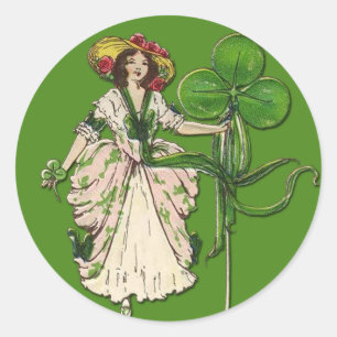 Irish Lassie com os adesivos Shamrock