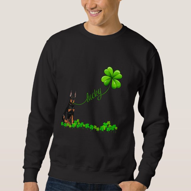 Irish Lucky com camiseta doberman. amante doberman (Frente)