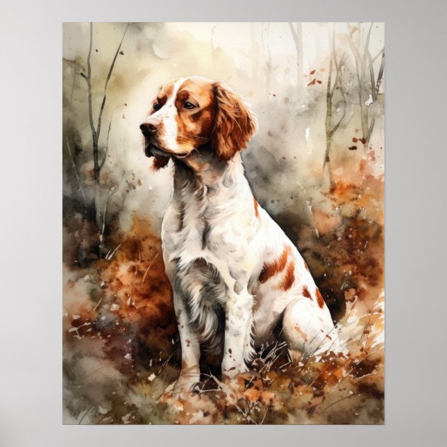 Irish Red And White Setor Dog Art Impressão Poster (Frente)