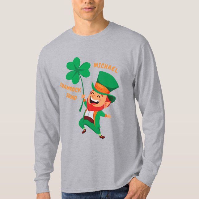 Irish Shamrock Squad Leprechauns T-Shirt (Frente)