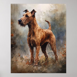 Irish Terrier Dog Art Impressão Poster