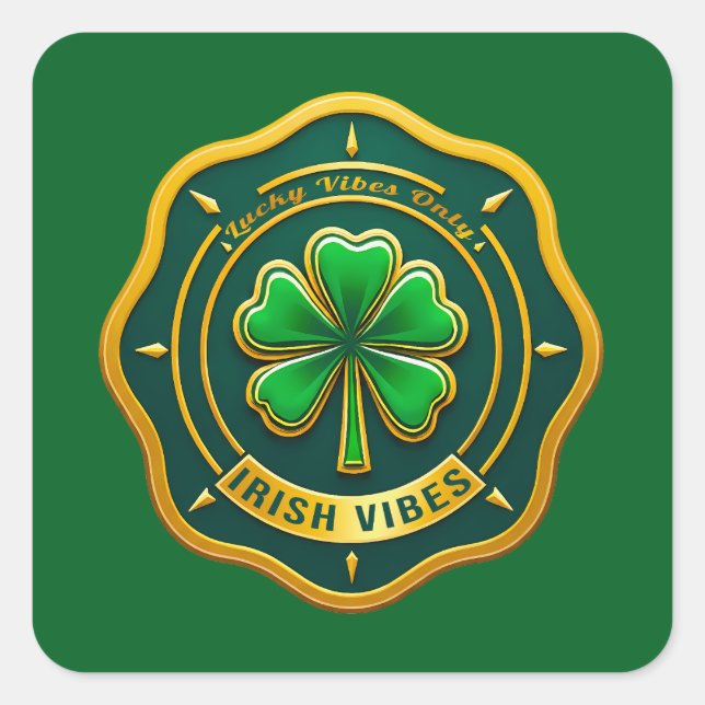 Irish Vibes Club St Patrick’s Day - Autocolante (Frente)