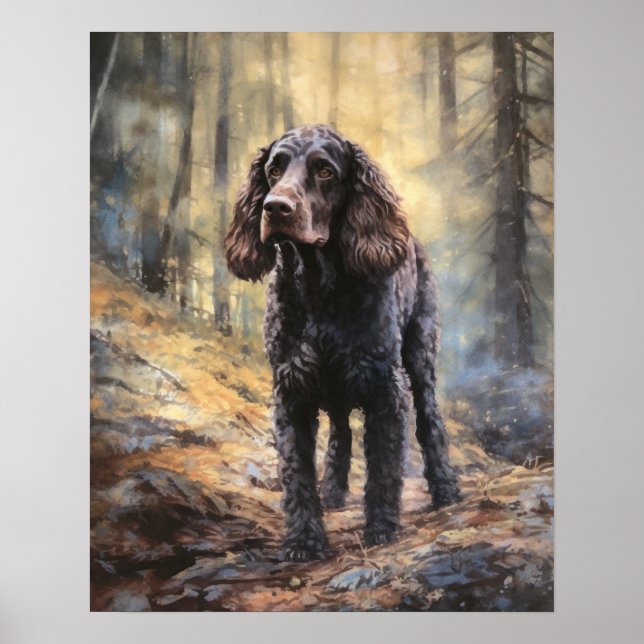 Irish Water Spaniel Art Impressão (Frente)