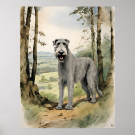 Irish Wolf Hound - Impressão de Arte Canina